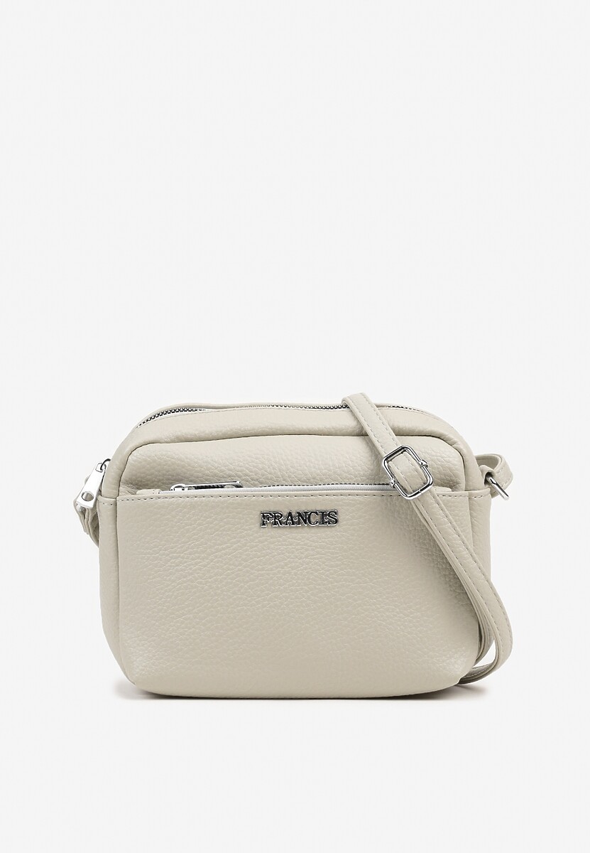 Jasnozielona Torebka Typu Listonoszka z Suwakiem i Metalicznym Zdobieniem Silenaia