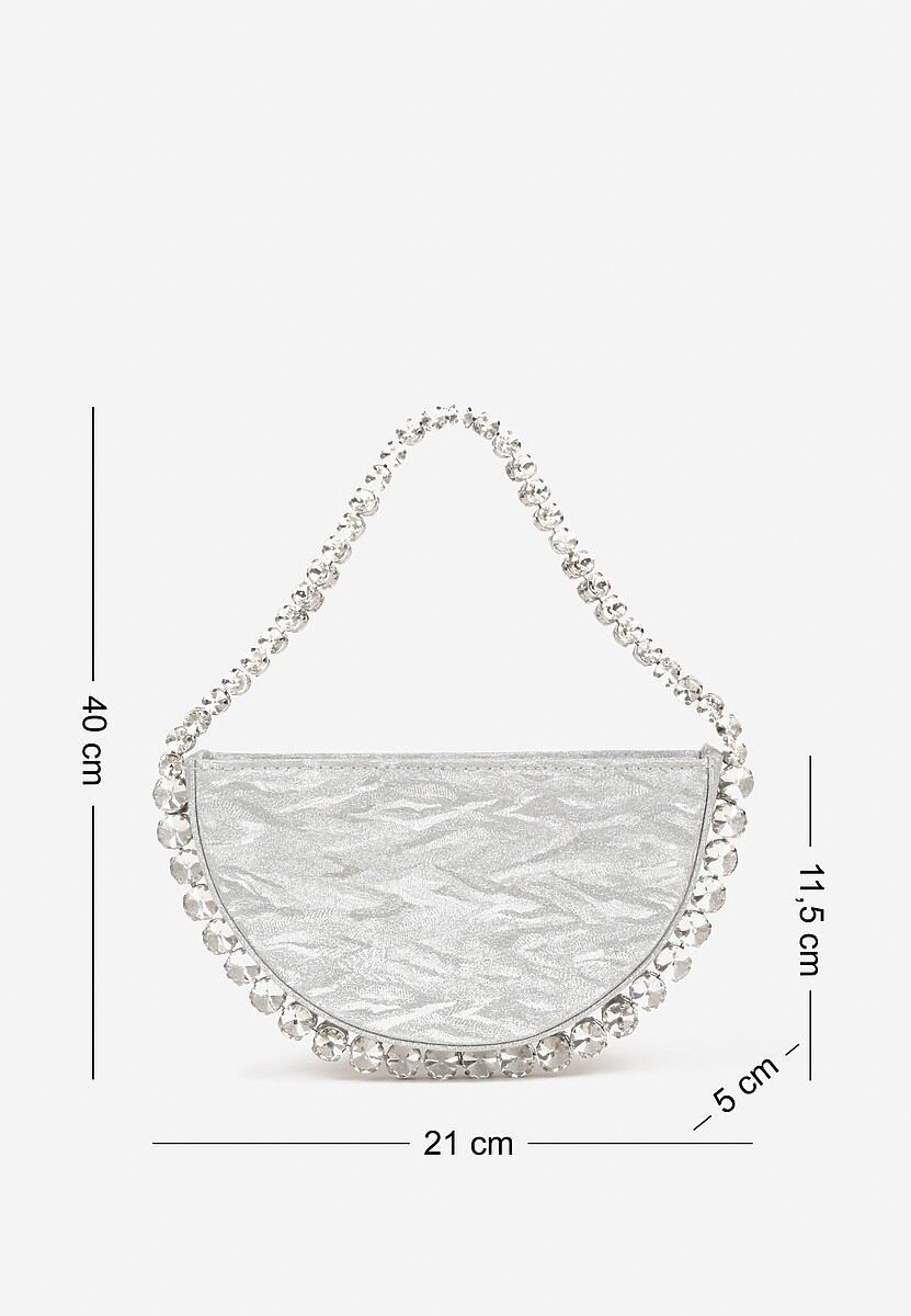 Złota Wizytowa Torebka z Biżuteryjną Rączką i Cyrkoniami Daricarre