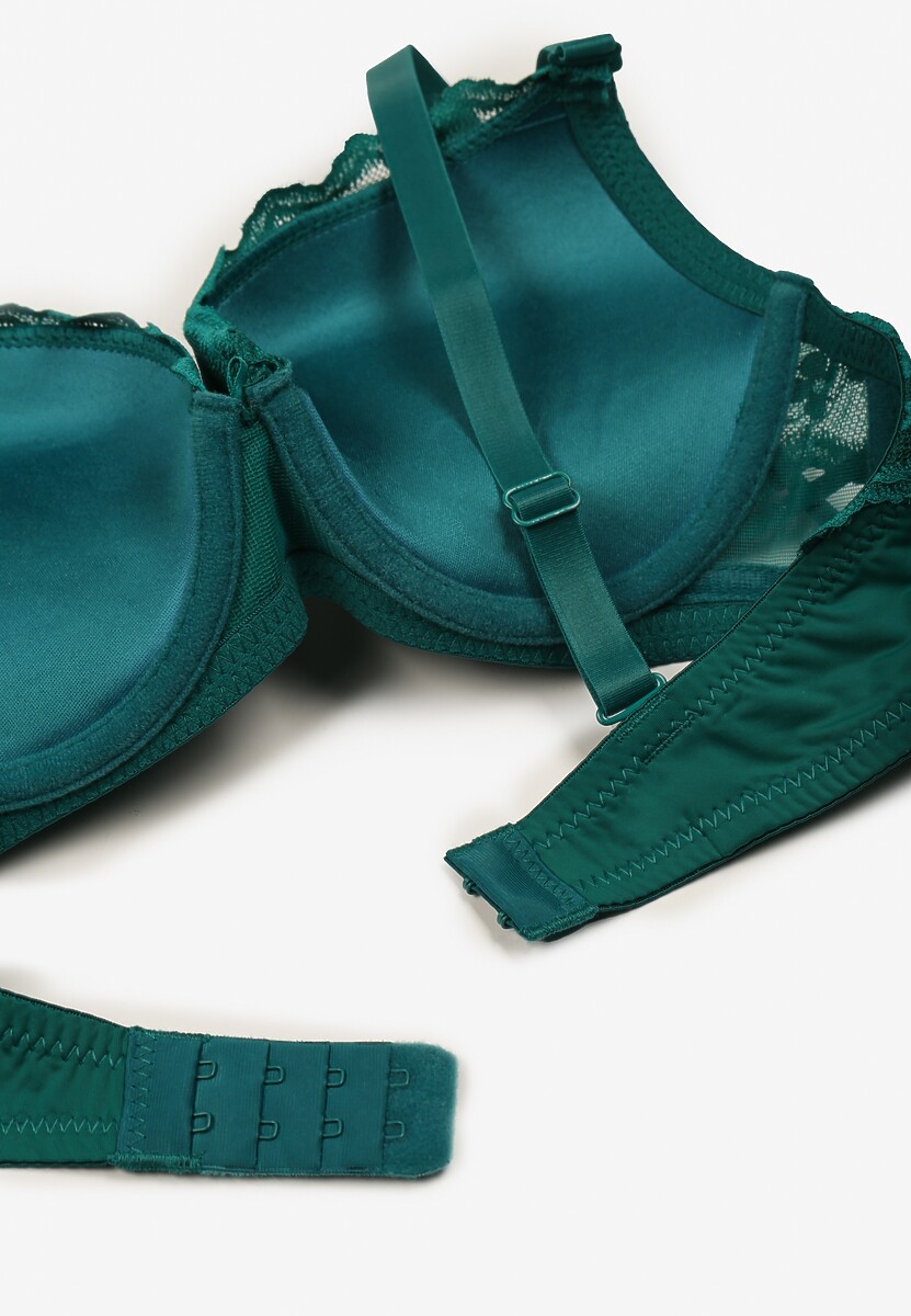 Zielony Koronkowy Biustonosz o Kroju Push-Up Neladrith