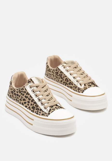 Panterkowe Trampki na Platformie w Casualowym Stylu Ravilne