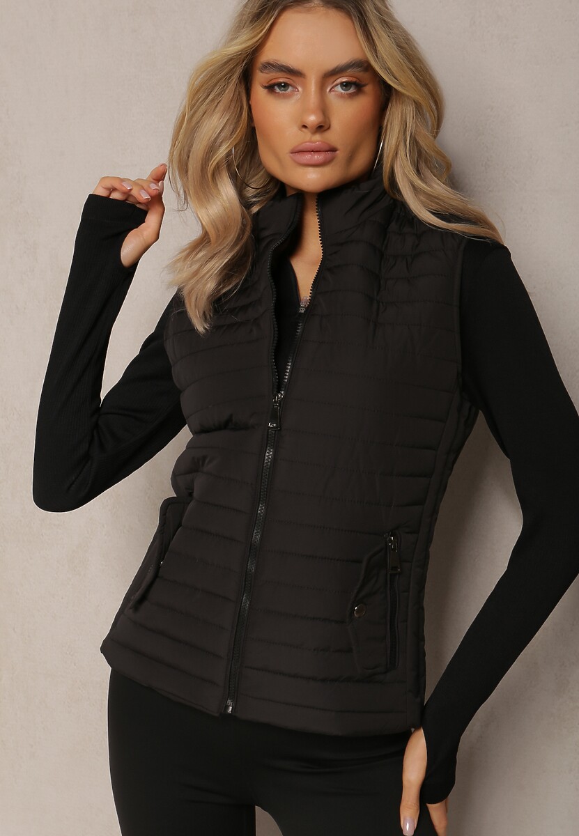 Miętowa Kamizelka Bezrękawnik z Klasycznym Pikowaniem Catilla