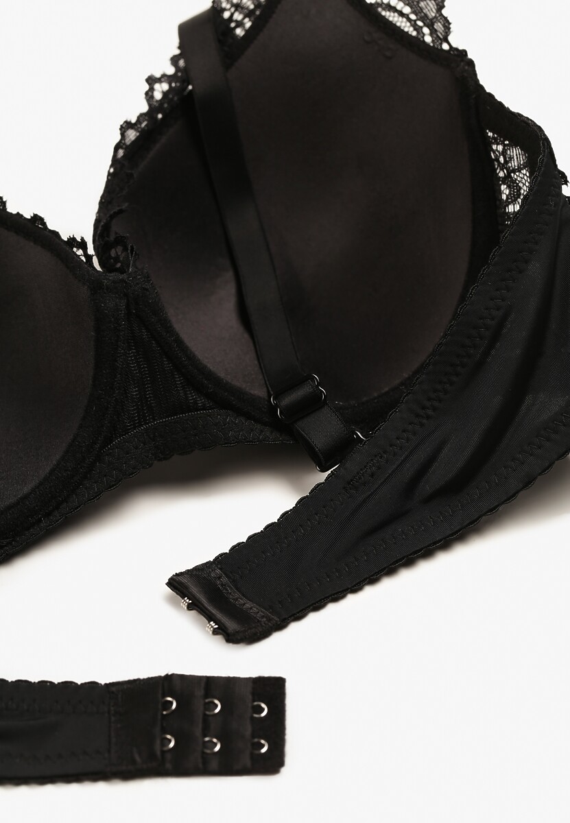 Czarny Usztywniany Biustonosz Koronkowy Typu Full Cup Dimarlaa