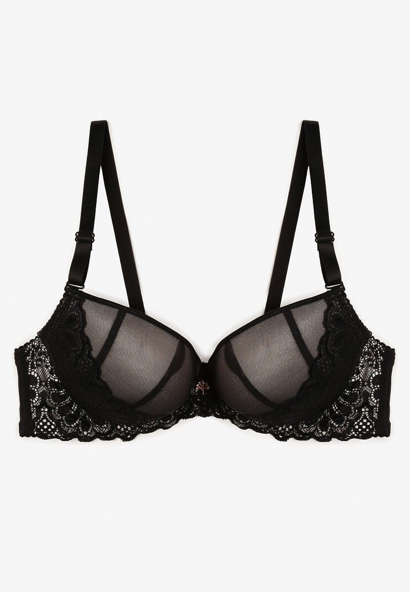 Zielono-Różowy Koronkowy Biustonosz Push Up Bliffa