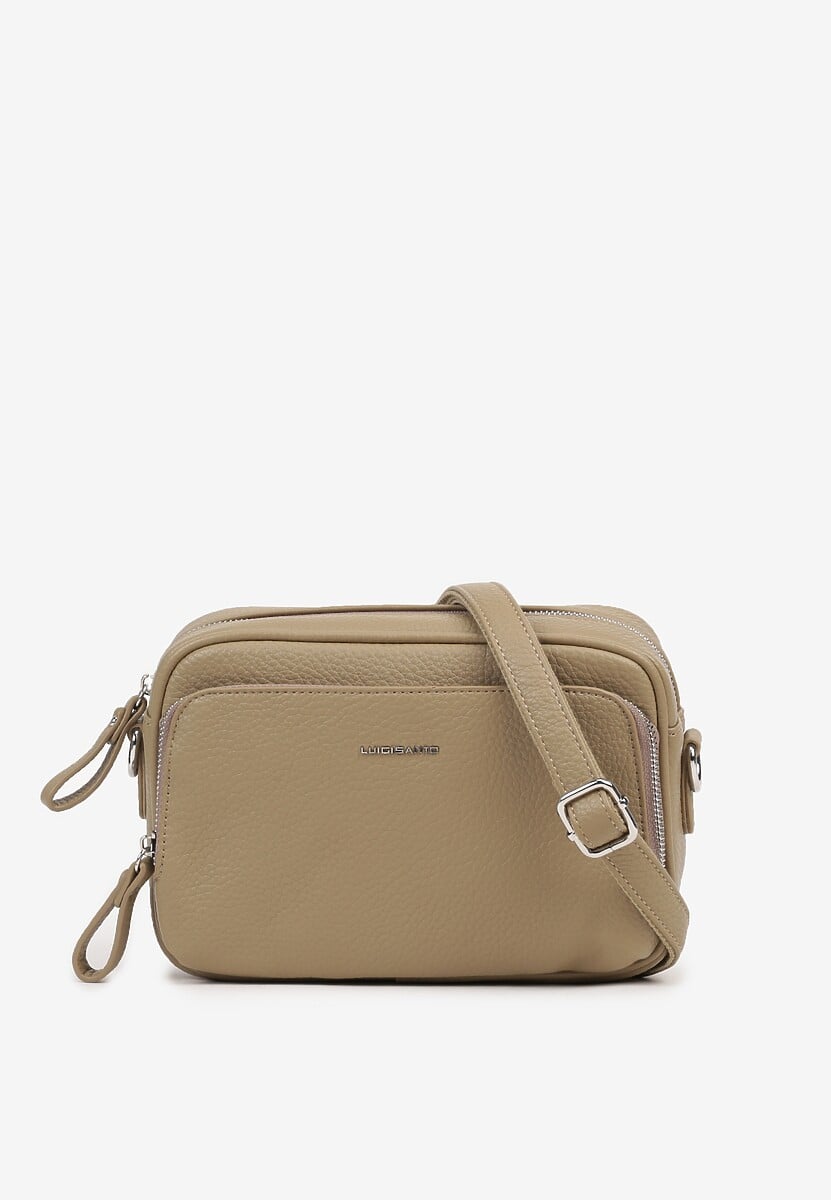 Ciemnobeżowa Torebka Listonoszka z Regulowanym Paskiem Soneloria