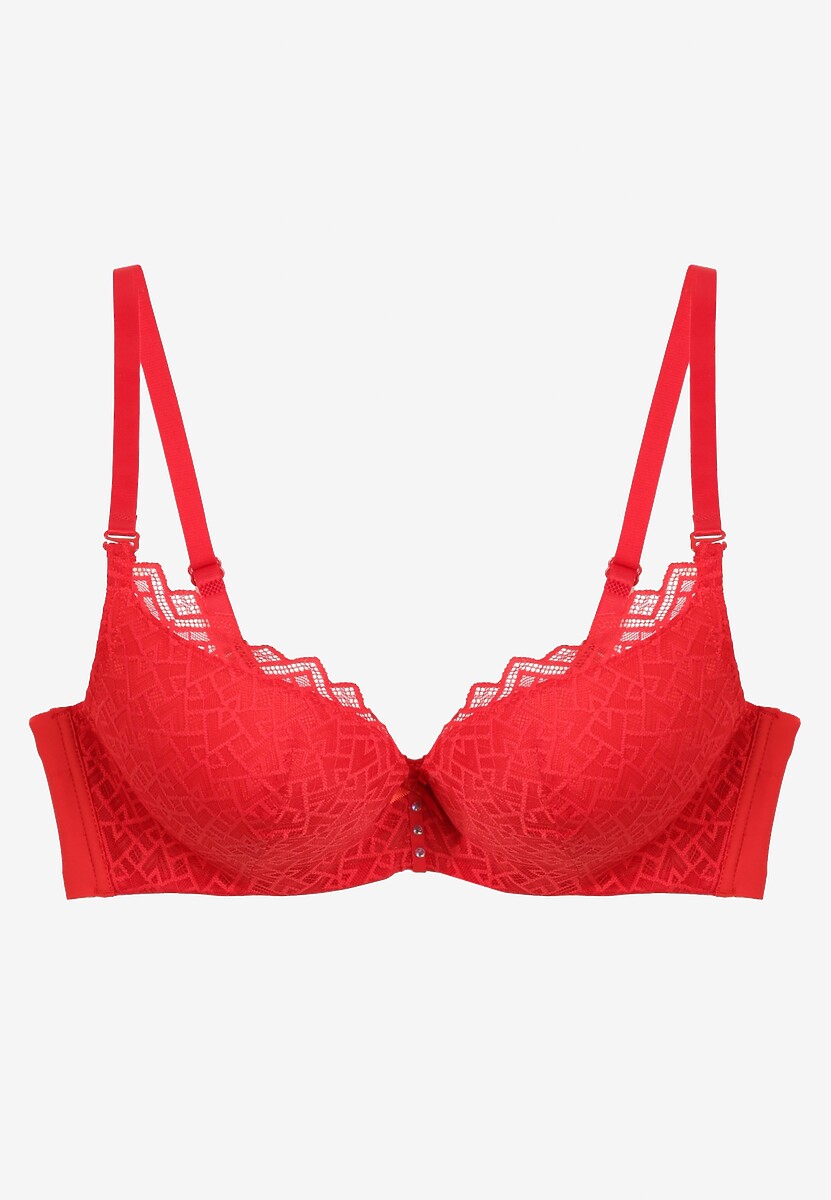 Biały Koronkowy Biustonosz z Efektem Push-Up Dimettra