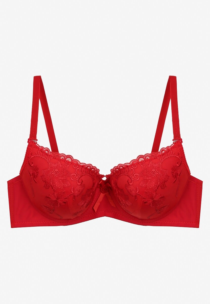 Czerwony Koronkowy Biustonosz o Fasonie Full Cup Nexahoa