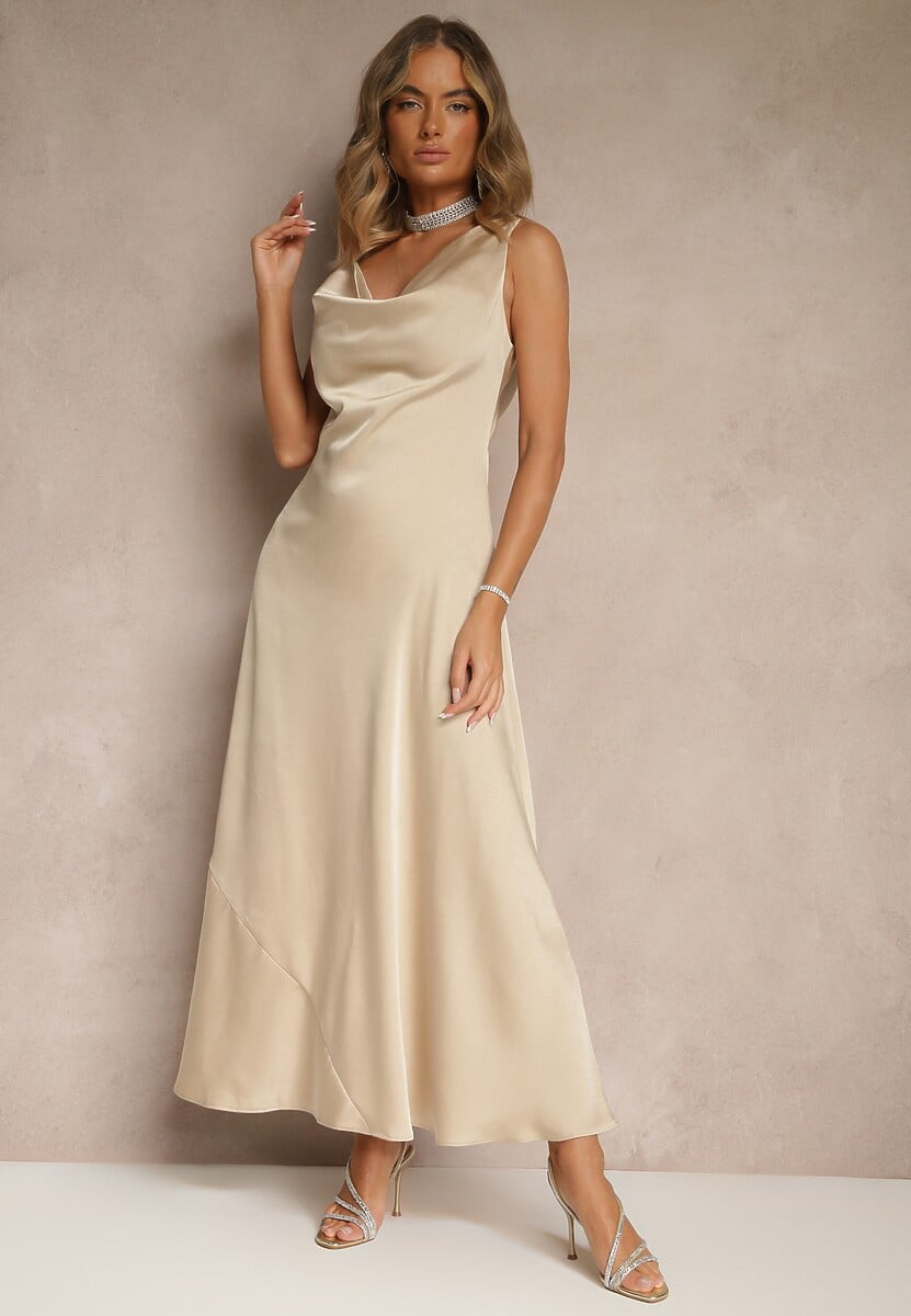 Czerwona Taliowana Sukienka Vices Wiązana przy Karku Zinvea