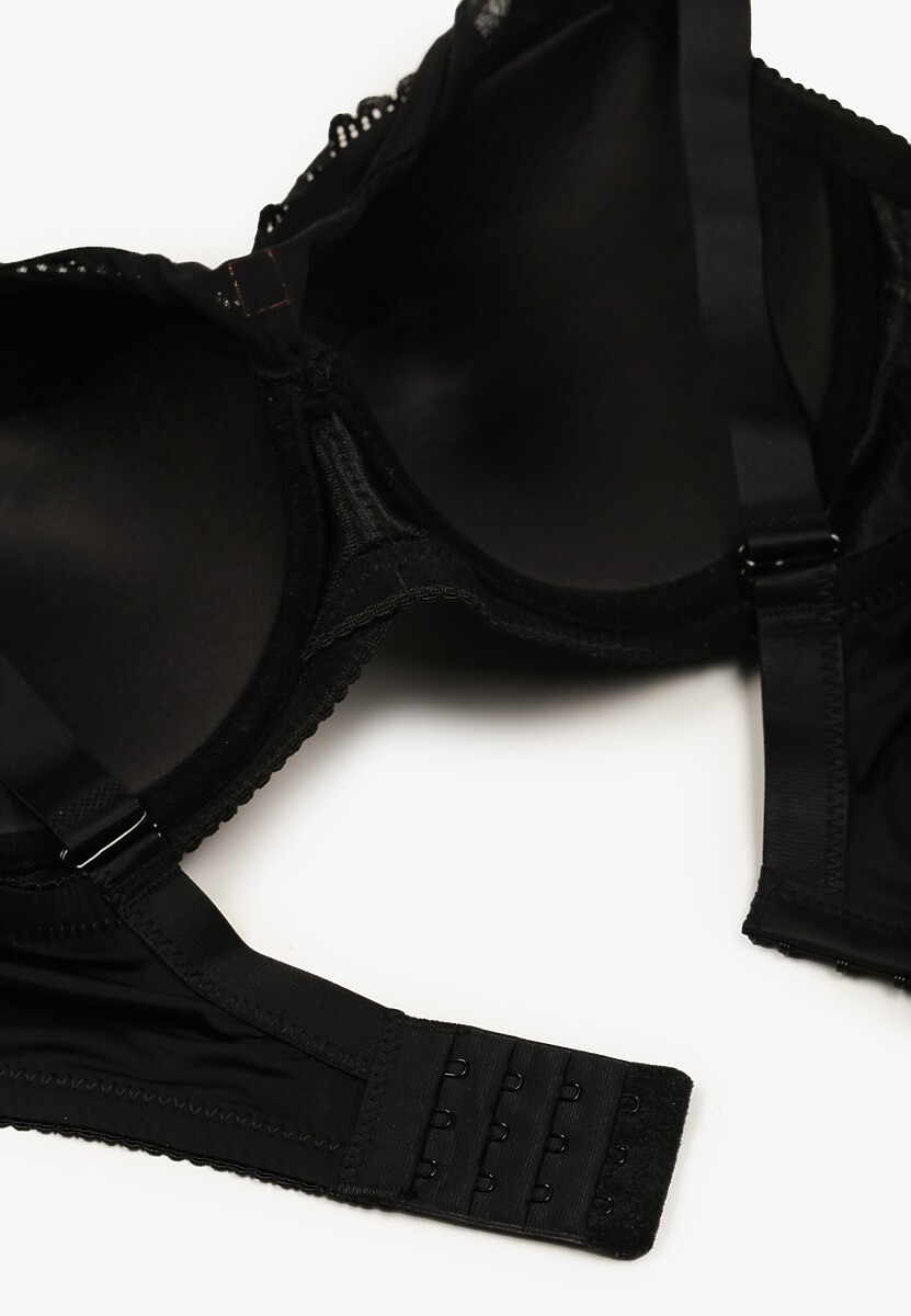 Czarny Biustonosz Full Cup z Regulowanymi Ramiączkami i Koronką Martinna