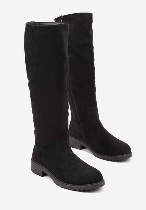 Czarne Dopasowane Kozaki Vices w Stylu Basic Lonavie