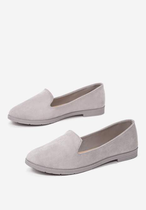 Szare Balerinki Typu Loafersy Daphikaia