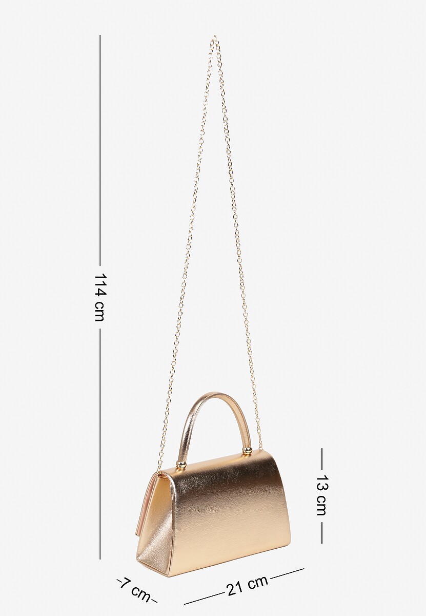 Szampańska Torebka Kuferek z Rączką i Odpinanym Łańcuszkiem Fesavia