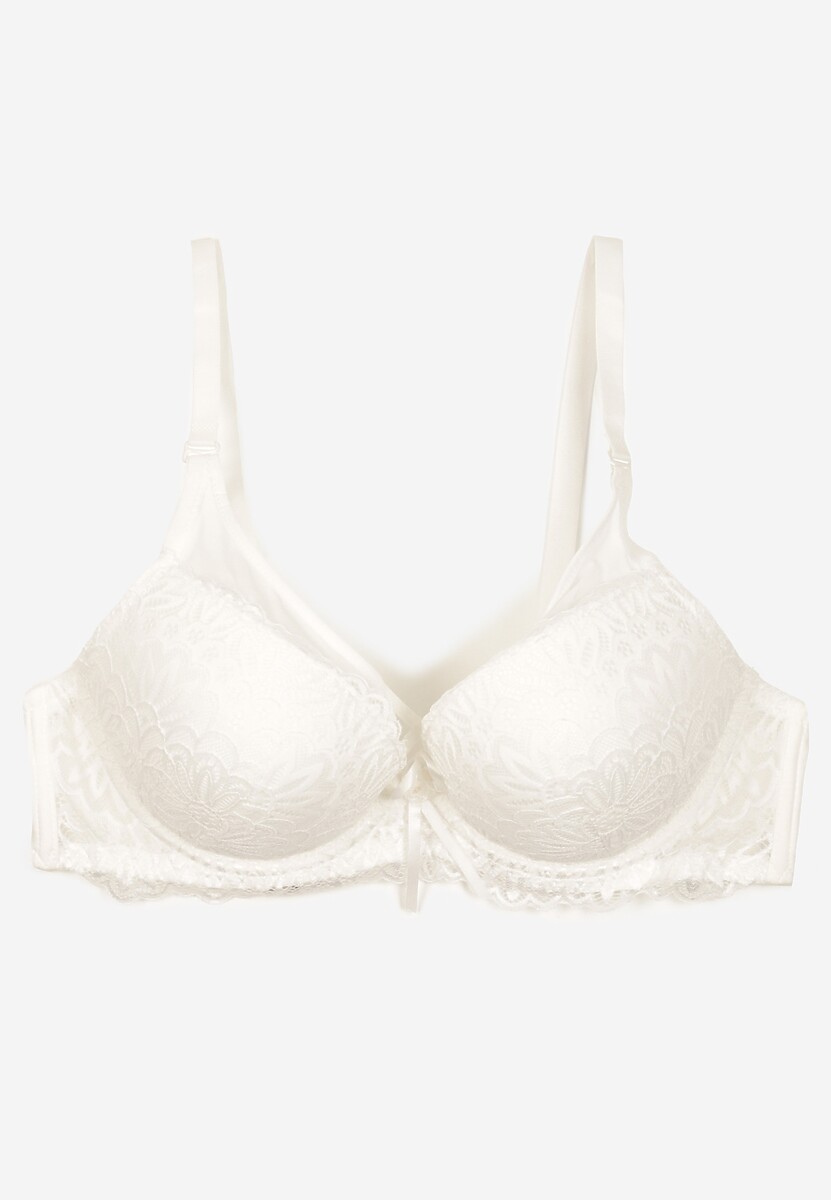 Jasnobeżowy Biustonosz z Kokardą i Koronką Sonavia