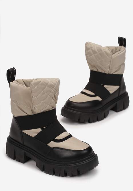 Czarno-Beżowe Śniegowce Arjis