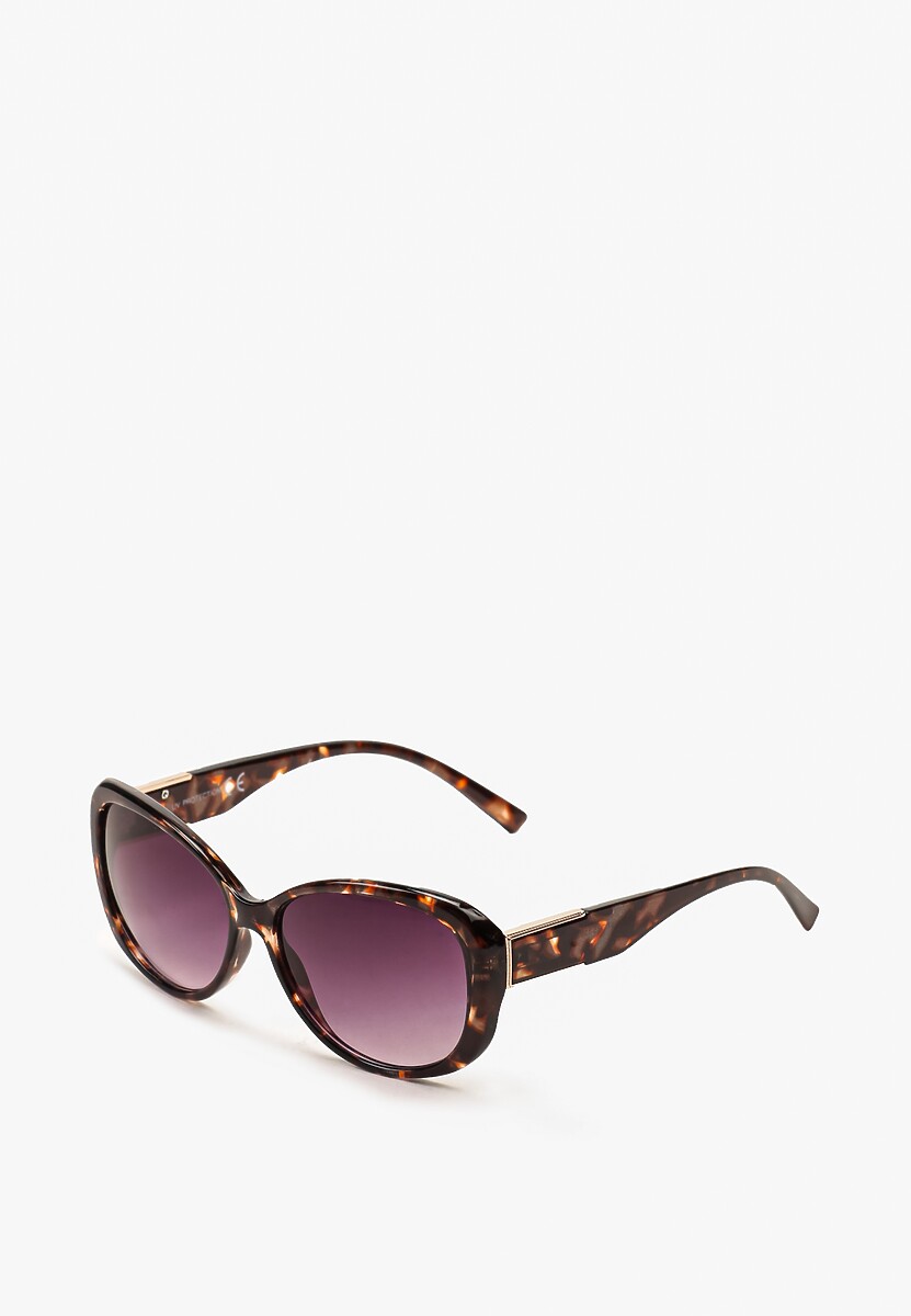 Ciemnobrązowe Casualowe Okulary Przeciwsłoneczne z Zaokrąglonymi Szkłami Giorasa