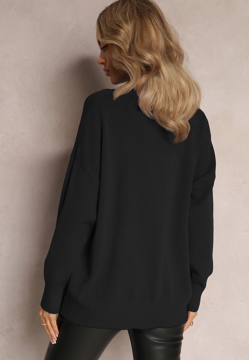 Czarny Golf Basic z Gładkiej Dzianiny Onda