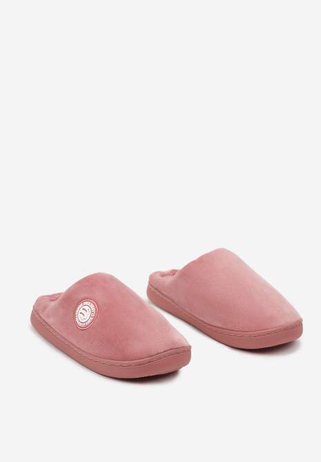 Ciemnoróżowe Kapcie na Płaskiej Podeszwie Ozdobione Futerkiem w Stylu Baranka Mairelle
