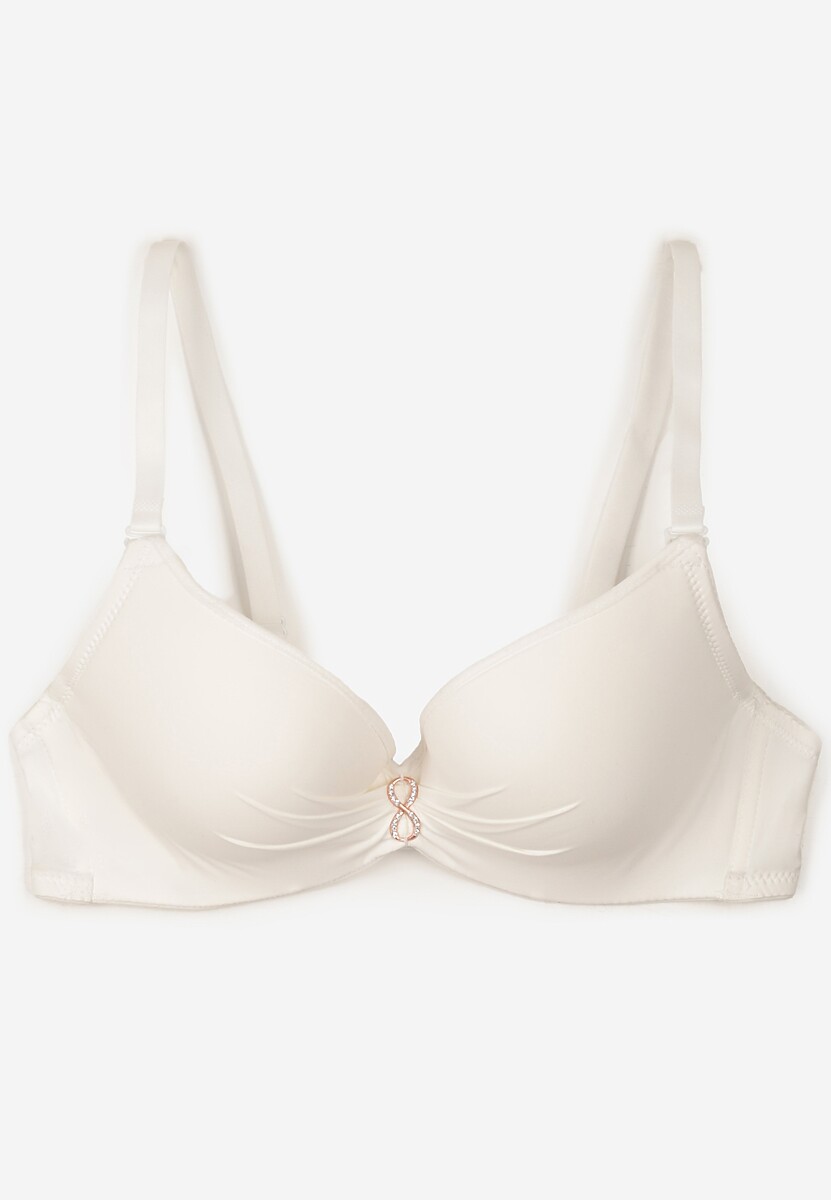 Jasnobeżowy Biustonosz z Aplikacją z Cyrkonii Abantia