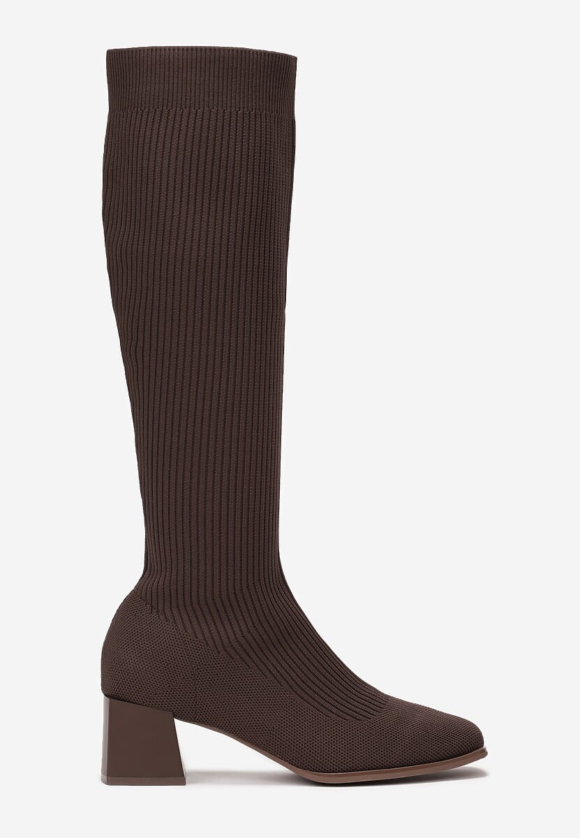 Brązowe Kozaki z Elastyczną Cholewką Timerine