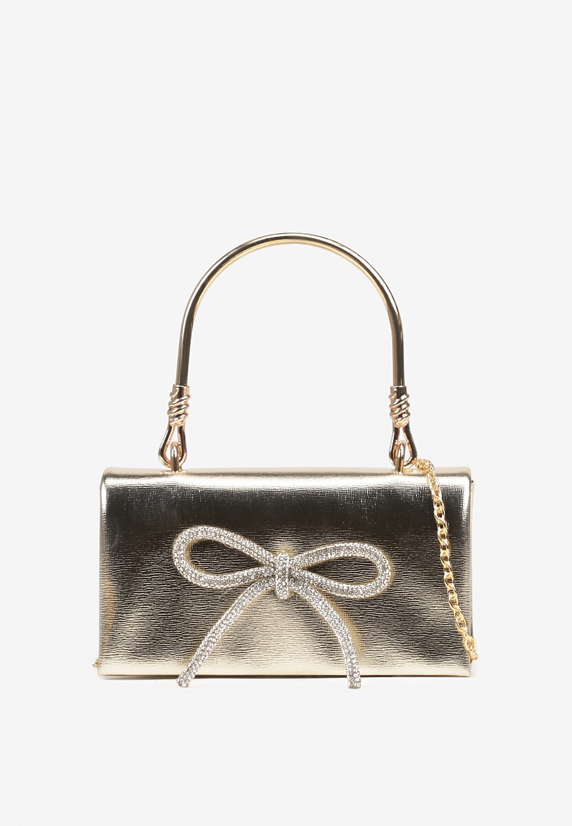 Złota Torebka Kopertówka Vices z Uchwytem i Łańcuszkiem na Ramię Janesce