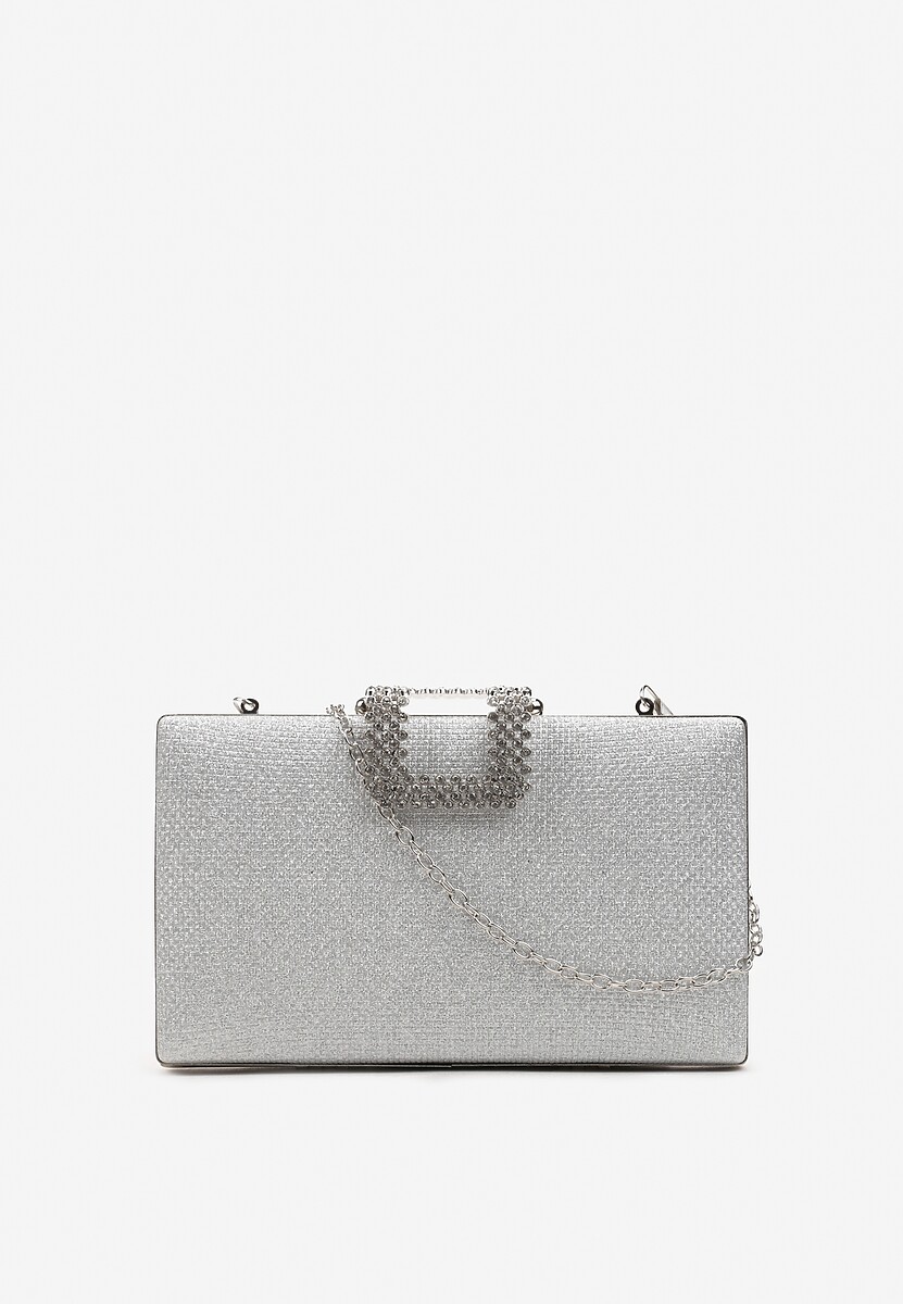 Różowa Torebka z Cyrkoniami i Brokatowym Wykończeniem Hulicca