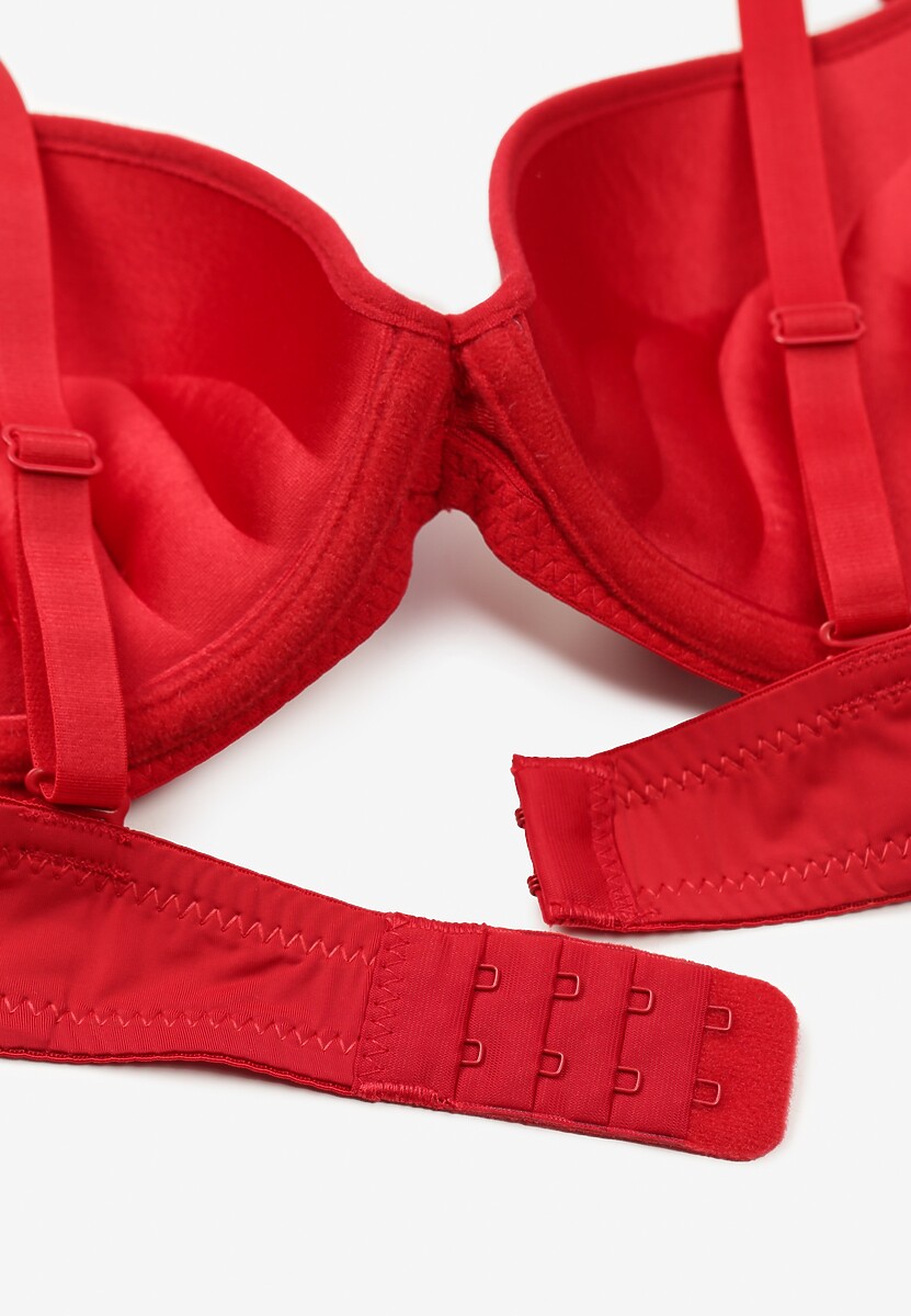 Czerwony Biustonosz z Aplikacją z Cyrkonii Abantia