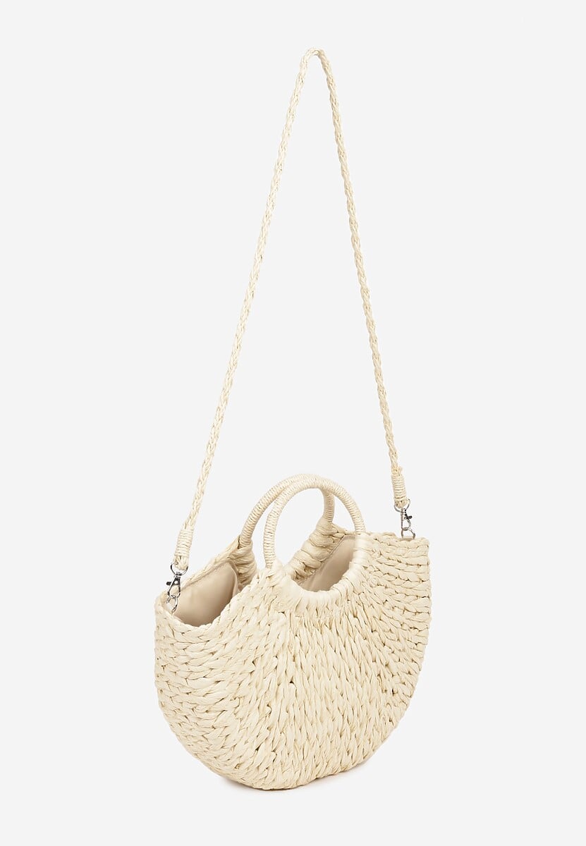 Beżowa Torebka z Dwoma Rączkami i Plecionką Revienna