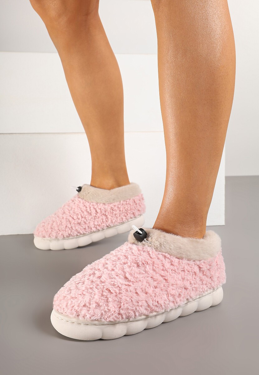 Różowe Kapcie Vices z Futerkiem i Dodatkowym Ściągaczem Calavina