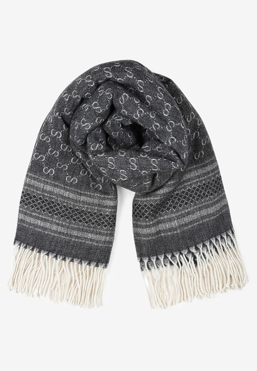 Ciemnofioletowy Szalik z Frędzlami Nurzhan