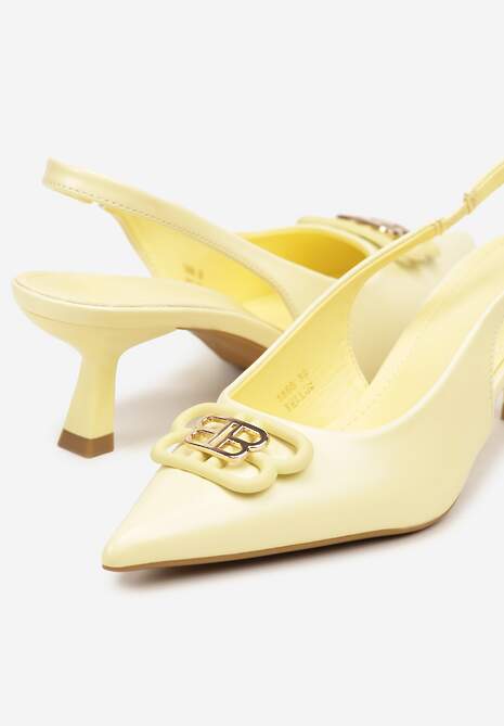 Żółte Sandały na Kaczuszce z Odsłoniętą Piętą Tirreina