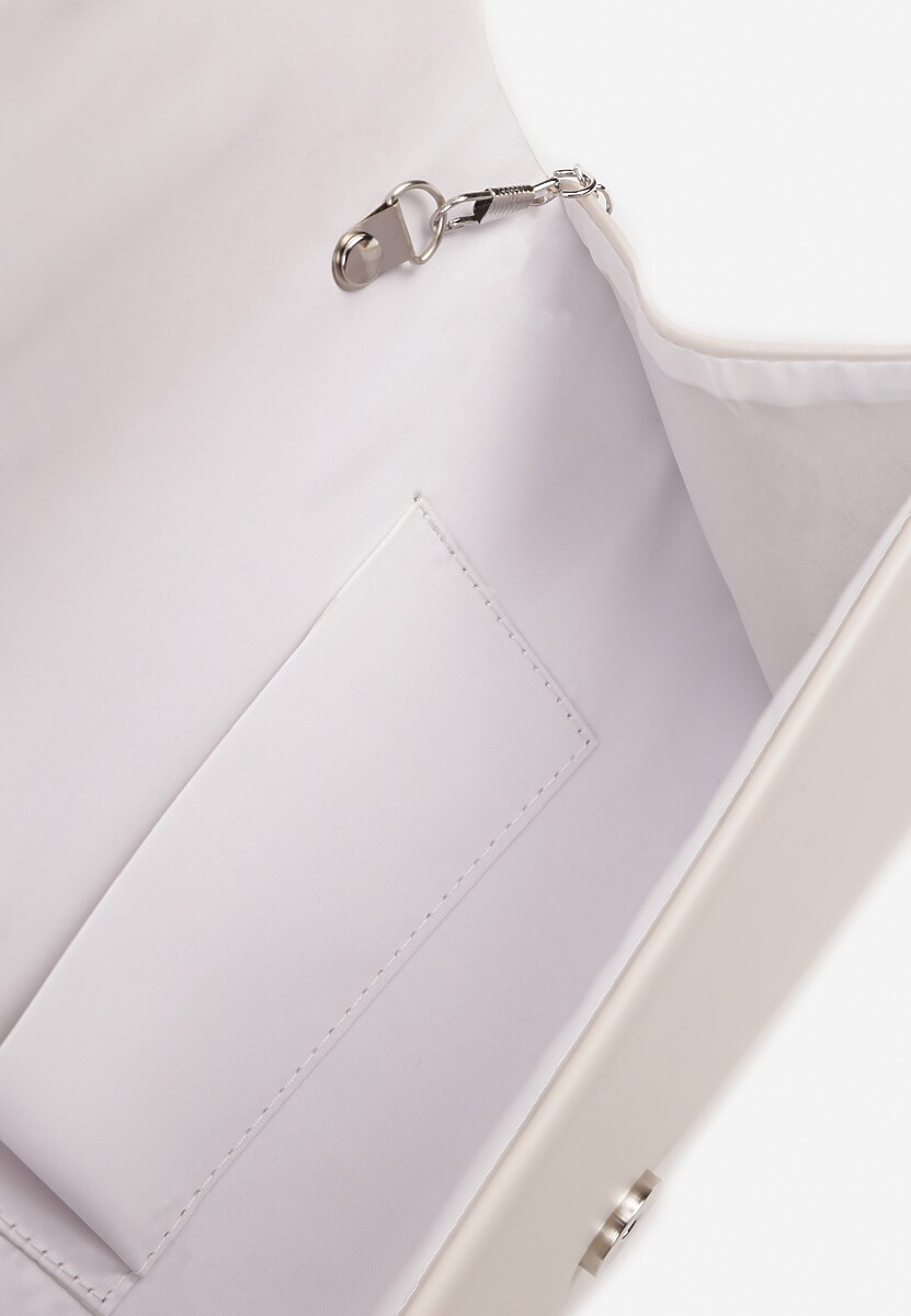 Biała Elegancka Torebka Kopertówka z Łańcuszkiem Pasenela