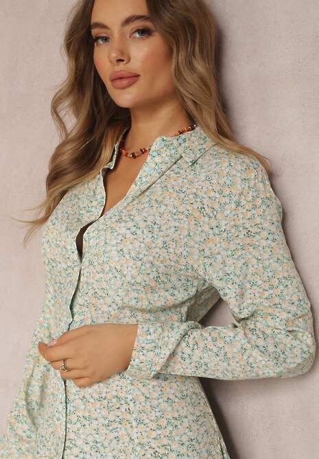 Niebiesko-Zielona Sukienka Caeoreia