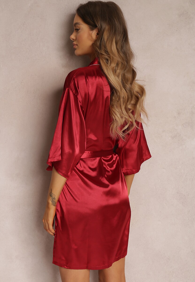 Bordowy Szlafrok Pheneis