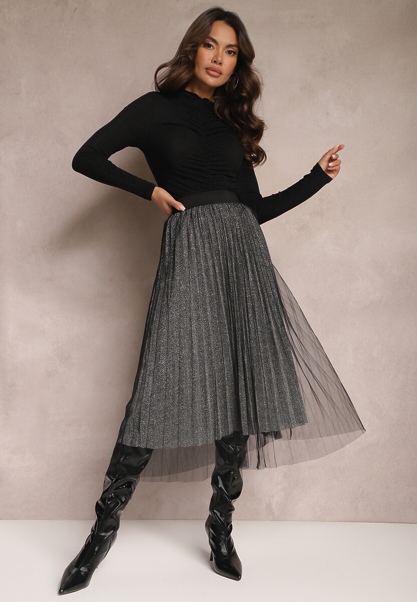 Czarno-Srebrna Spódnica Voloelle