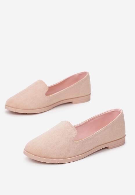 Różowe Balerinki Typu Loafersy Daphikaia