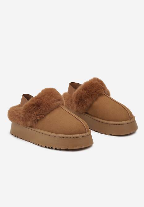 Brązowe Śniegowce na Platformie z Futerkiem Zemiyana