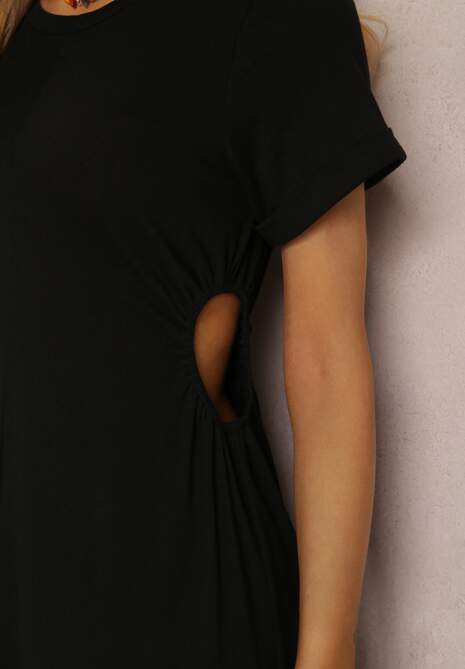 Czarna Sukienka Bawełniana Satho