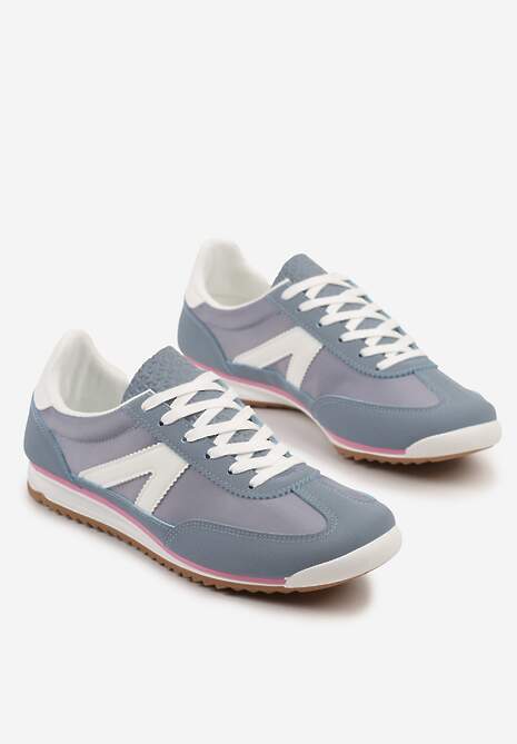 Niebieskie Sneakersy Ozdobione Geometrycznym Motywem Clevandra