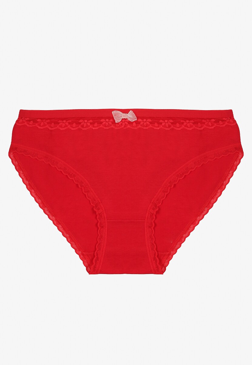 Jasnoszare Majtki Figi z Bawełny Ozdobione Kokardą i Koronką Zeterie