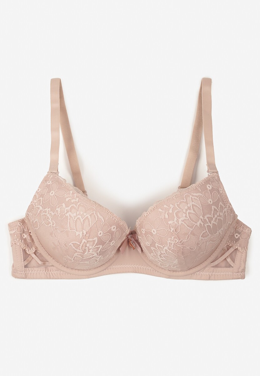 Różowy Biustonosz z Koronką i Kokardką Amirio