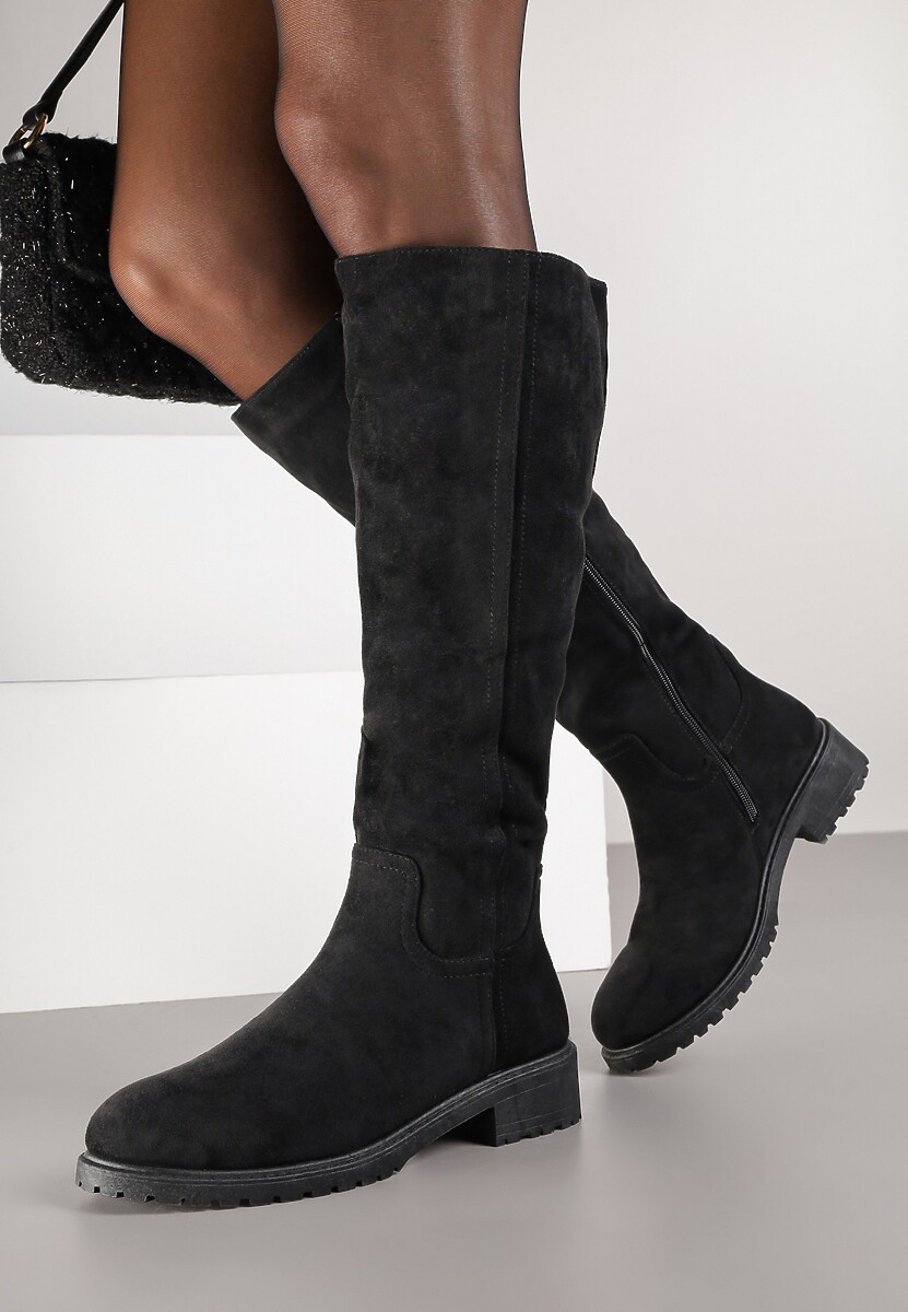 Czarne Dopasowane Kozaki Vices w Stylu Basic Lonavie