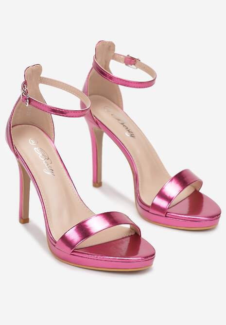 Fuksjowe Eleganckie Sandały na Szpilce z Okrągłym Noskiem Yemaria