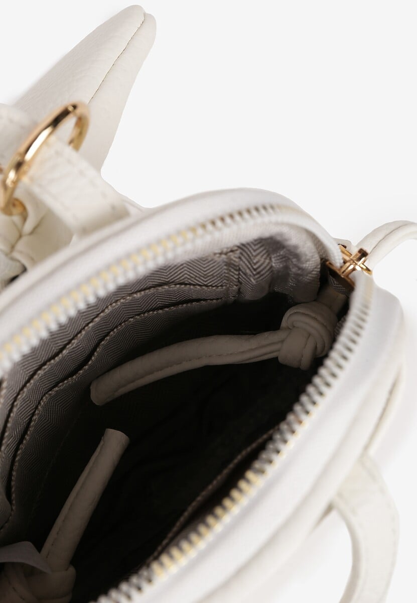 Biała Torebka z Rączką i Paskiem Mini z Portmonetką Galbia