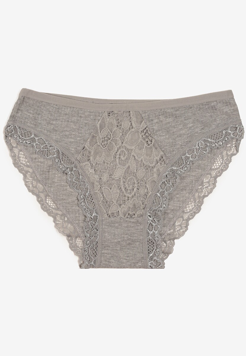 Czerwone Koronkowe Majtki Figi z Bawełny z Gumką w Pasie Amivia