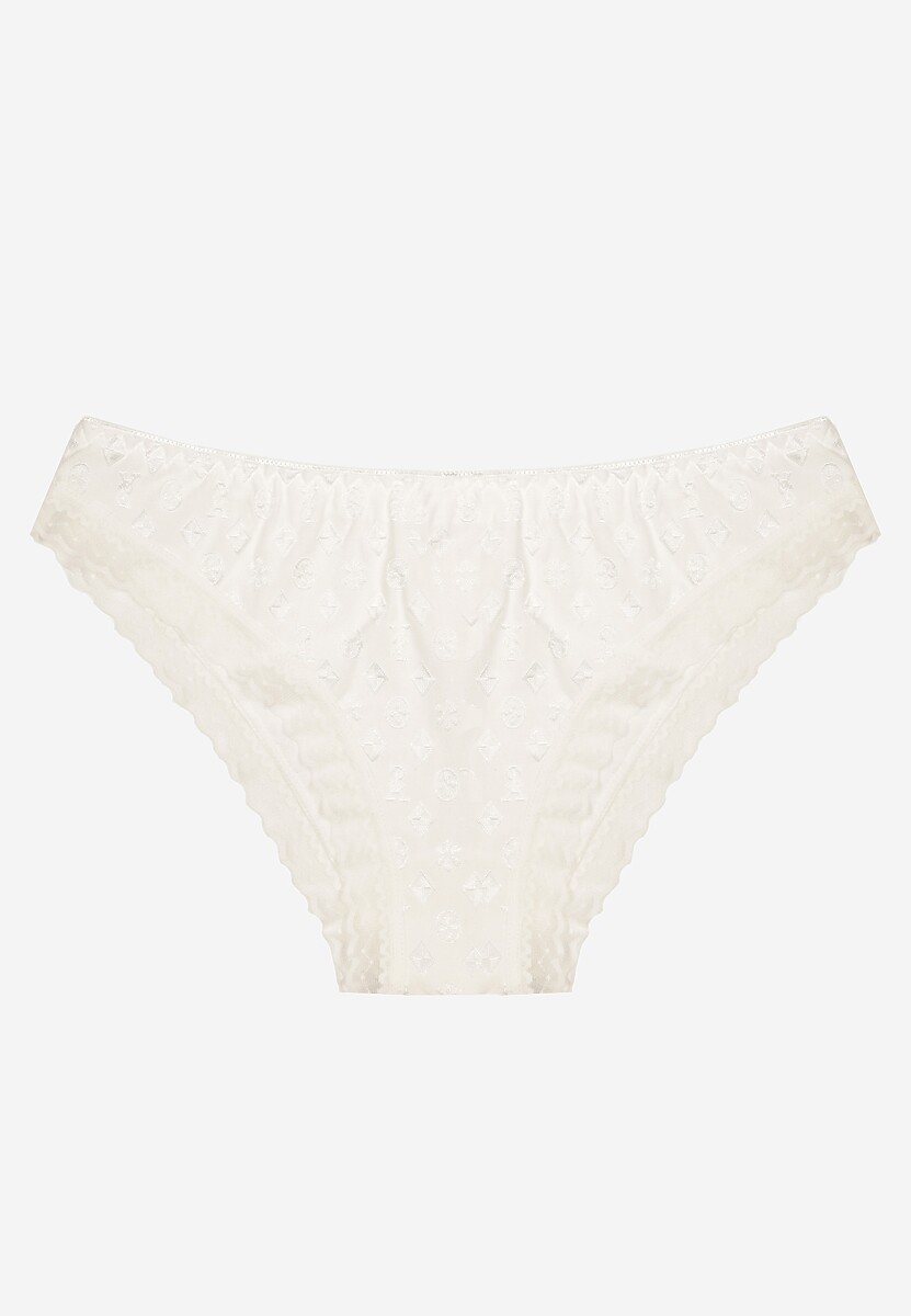 Białe Majtki Figi Ozdobione Koronką Arvisil