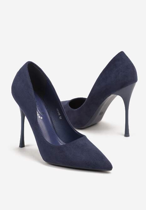 Granatowe Eleganckie Szpilki Telefia