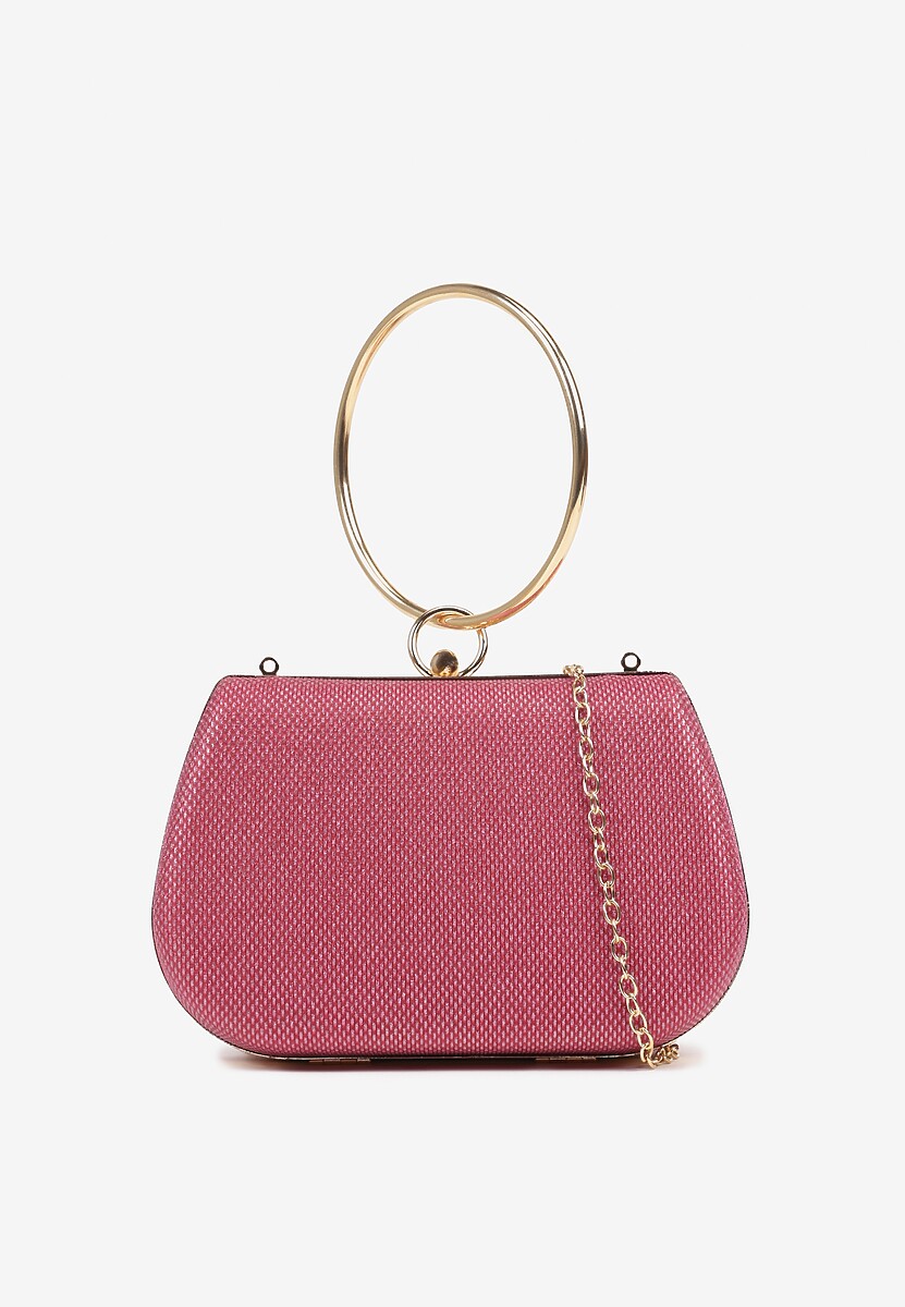 Czarna Torebka Typu Kopertówka Ozdobiona Okrągłym Uchwytem Tolarania