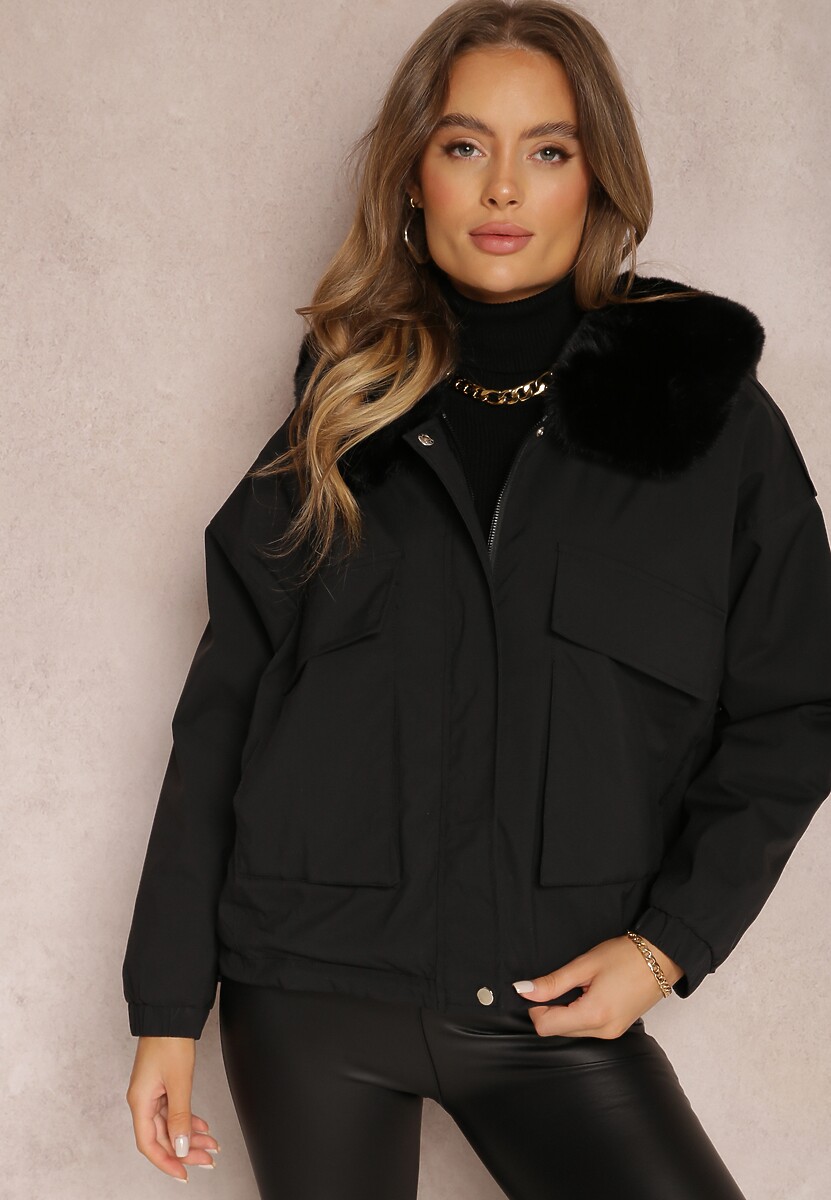 Jasnobeżowa Kurtka z Futerkiem Morgaia