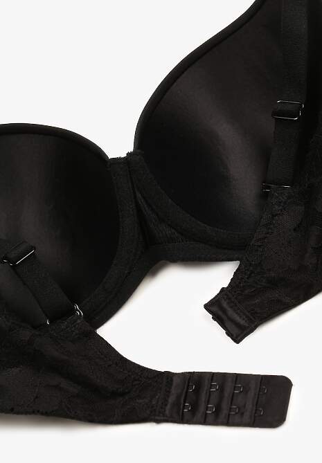 Czarny Biustonosz o Klasycznym Kroju z Usztywnionymi Miseczkami Nansinae