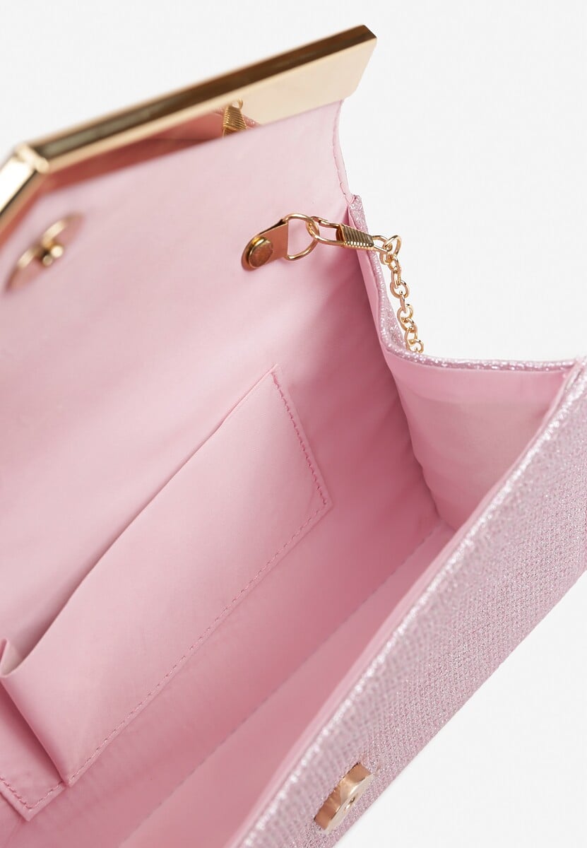 Różowa Torebka Kopertówka z Dodatkowym Łańcuszkiem Milenna