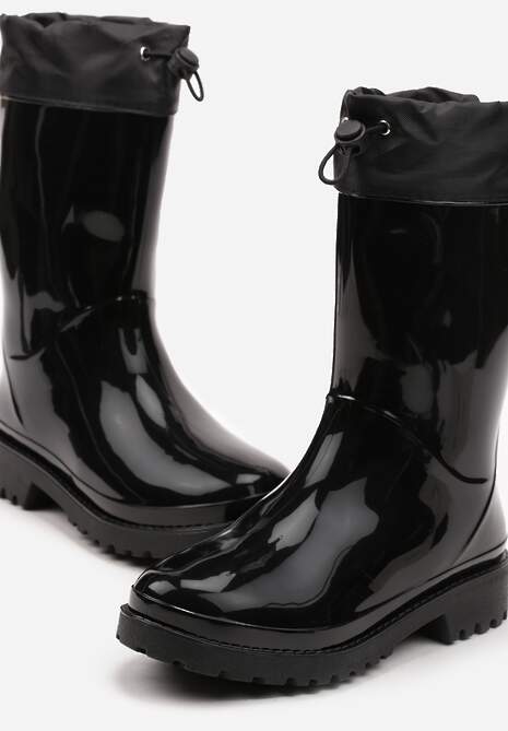 Czarne Kalosze Wykończone Ściągaczem Vimariel